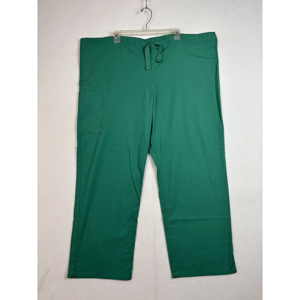 Cherokee Green Size XL‎ Unisex Drawstring Scrub Pants Cargo Pockets Logo